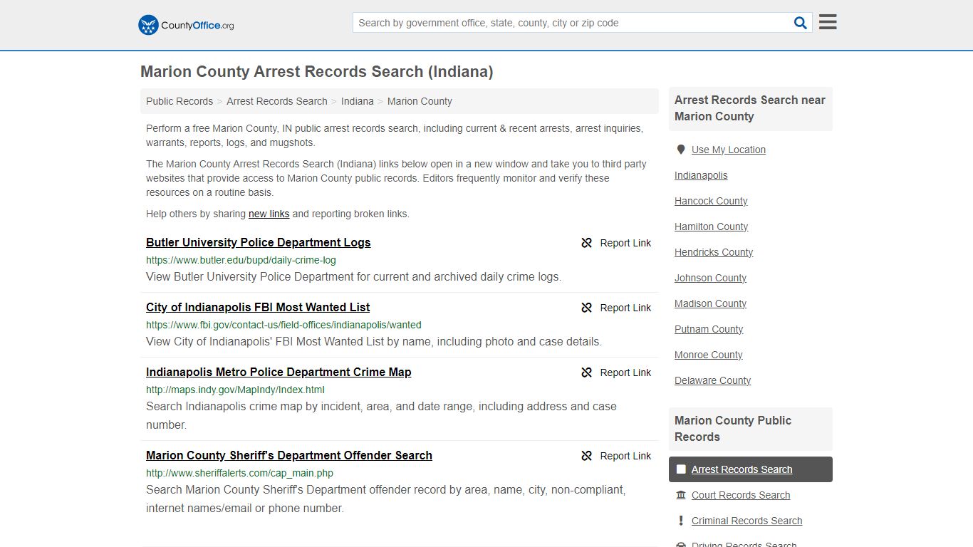 Arrest Records Search - Marion County, IN (Arrests & Mugshots)