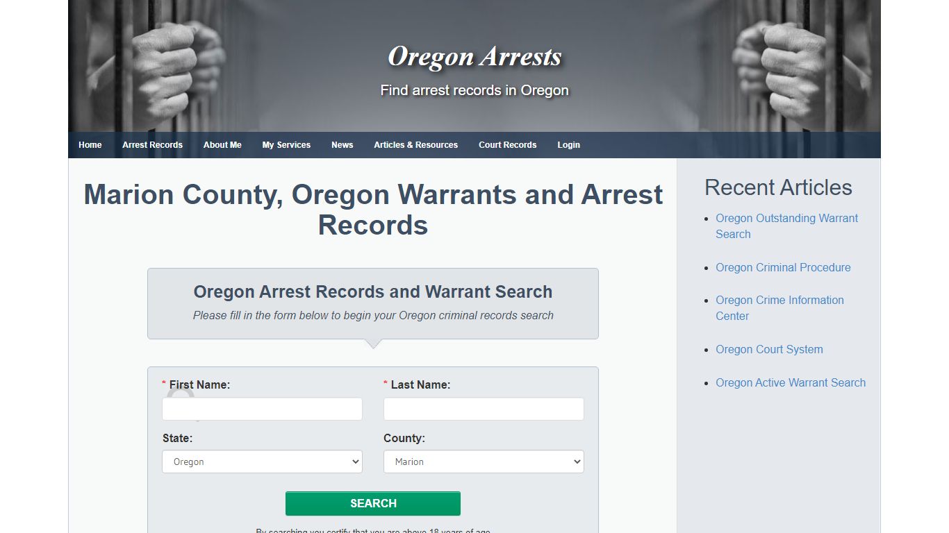 Marion County, Oregon Warrants and Arrest Records